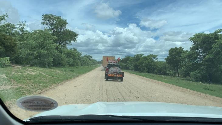 Cars on the road in Africa