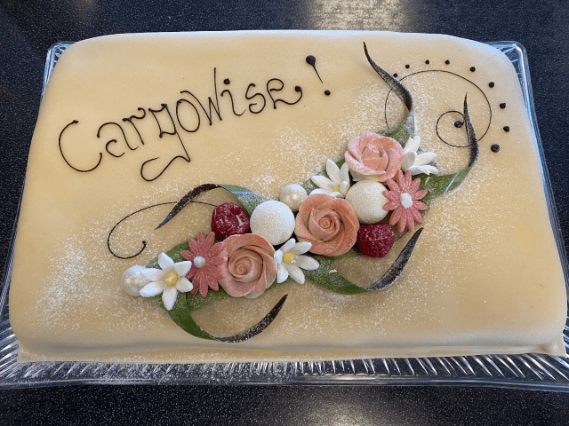 Cake decorated with flowers