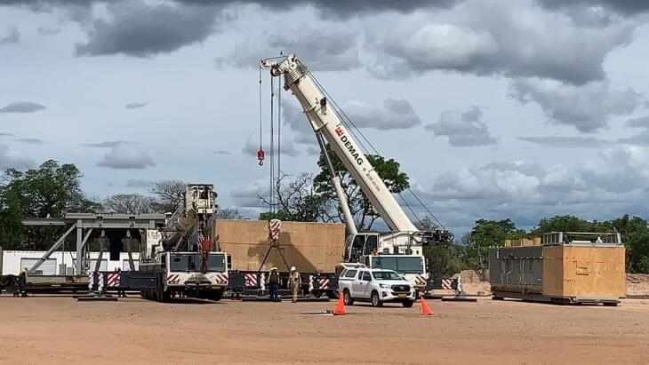 Crane at a freight yard in Africa