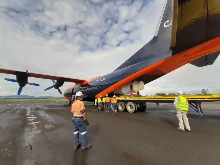 Crew preparing airplane