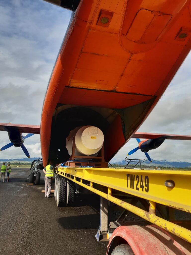 Crew preparing airplane