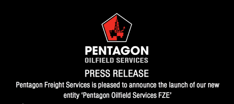 Black banner with Pentagon logo