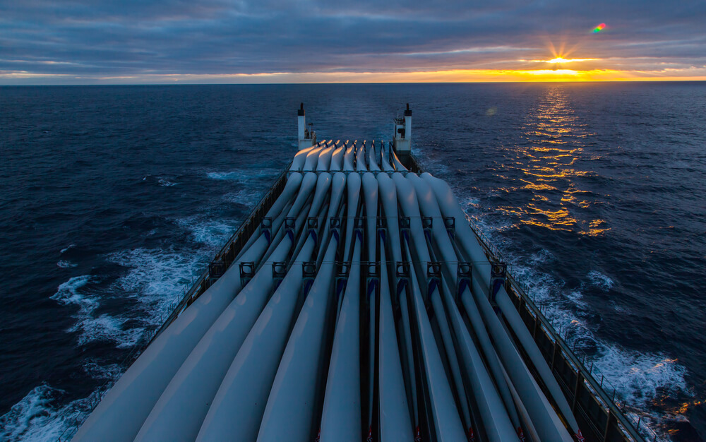 Long pipes on a platform at sea