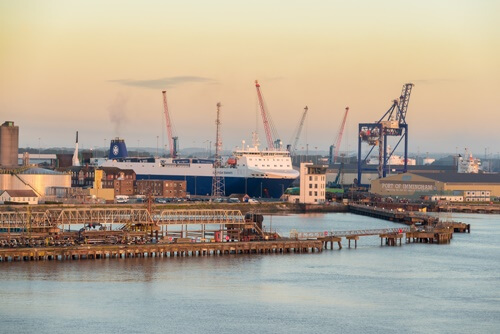 View of the port in Immingham