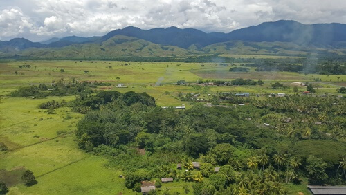 View of the green forests around the mountains