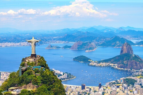 View of the statue of Jesus in Rio de Janeiro