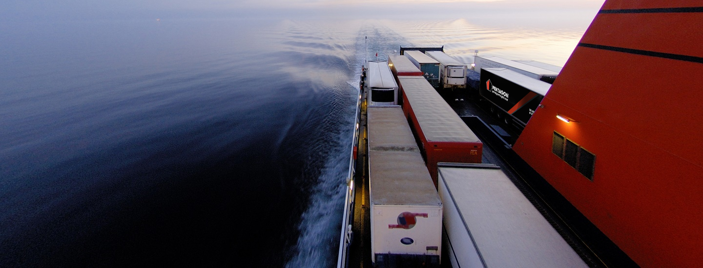 Trucks on the ferry